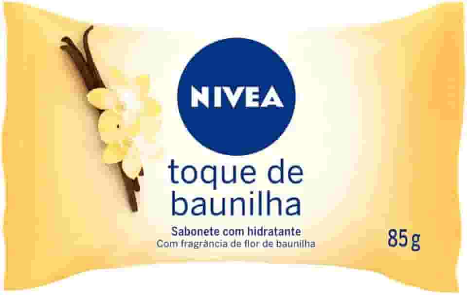 NIVEA Sabonete em Barra Baunilha - Limpa e cuida da pele, fragrância suave, espuma cremosa, hidratação e maciez - 85g