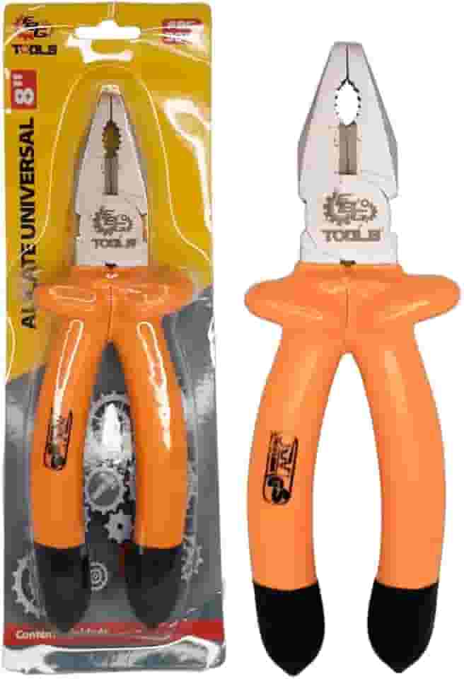 Alicate Universal 8 Polegadas – Cabo Emborrachado Antiderrapante, Ferramenta Versátil para Corte e Aperto Profissional