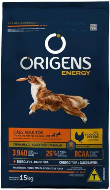 Origens Ração Seca Energy Para Cães Adultos Sabor Frango 15Kg
