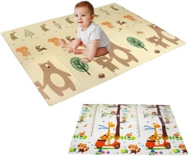 Tapete Térmico Infantil Atividades Dupla Face Dobrável 150x200cm Original Baby Toys® (Urso/Girafa 1cm)
