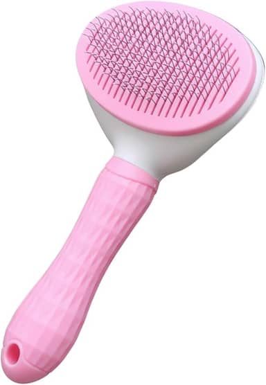 Escova Pet Rasqueadeira Pet 1-Click Tira Pelos Cabo Borracha Para Cachorro E Gatos 3 Cores (Rosa)