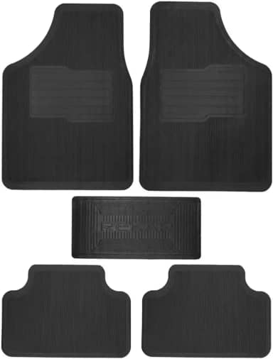 Jogo de Tapetes Automotivos Emborrachados Universal para Carros (Kit 5 Peças Logo F-I-A-T)