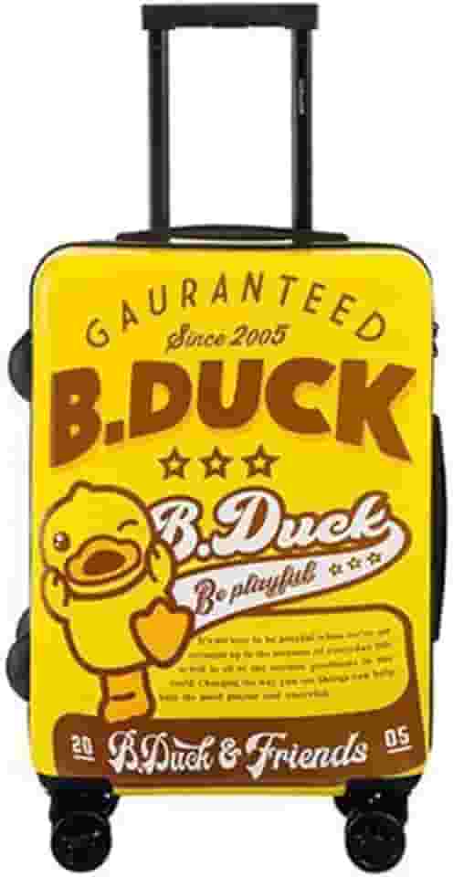 Mala infantil B.Duck Ride On Suitcase 50 cm, design de pato amarelo com números e letras padrão bagagem de mão, Amarelo, Small, Bagagem retangular