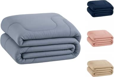 Edredom Percal 400 Fios Grosso Extra Macio Dupla Face Cobertor (Cinza, Queen)