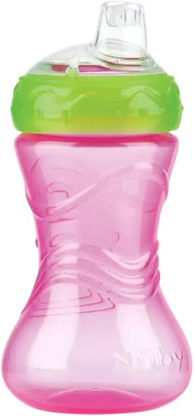 Copo De Transição Bico De Silicone Antivazamento Nuby 300ml Cor Rosa