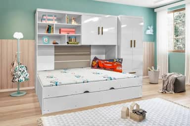 Jogo de Quarto Infantil Completo Chiara Branco - Phoenix Baby