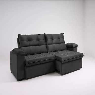 Sofá Compacto, Prático e Versátil 2 Lugares Reclinável e Retrátil Bel Veludo LIMOV Perfeito para Salas Pequenas (Cinza Chumbo)