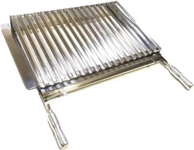 Grelha Parrilla Argentina Com Abas 57x40cm Inox Para Churrasqueira Pré-Moldada