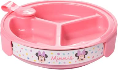 Plasútil, Prato Térmico Infantil Minnie com 3 Divisórias e Ventosa Livre de BPA