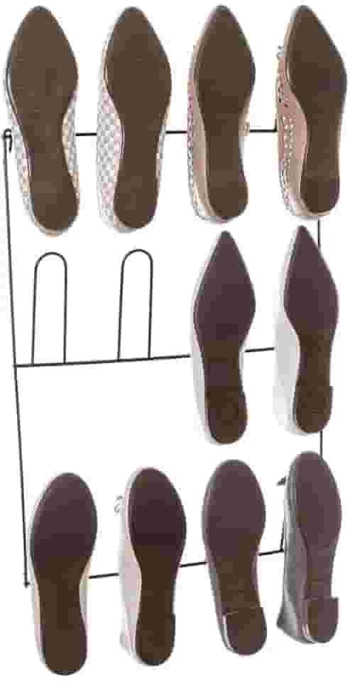 Sapateira para parede 6 pares Preto