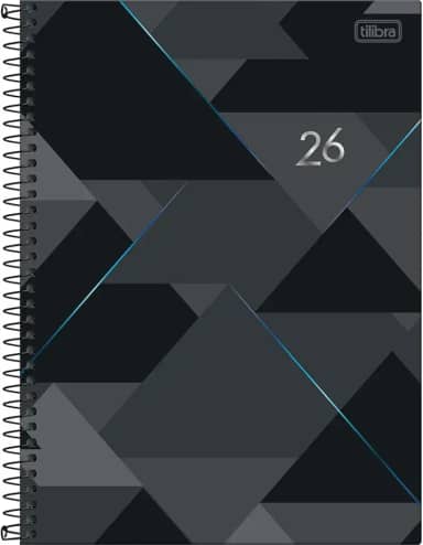 Tilibra - Agenda Executiva Espiral Diária 20 x 27,5 cm Spot 2026 - Preta e Azul