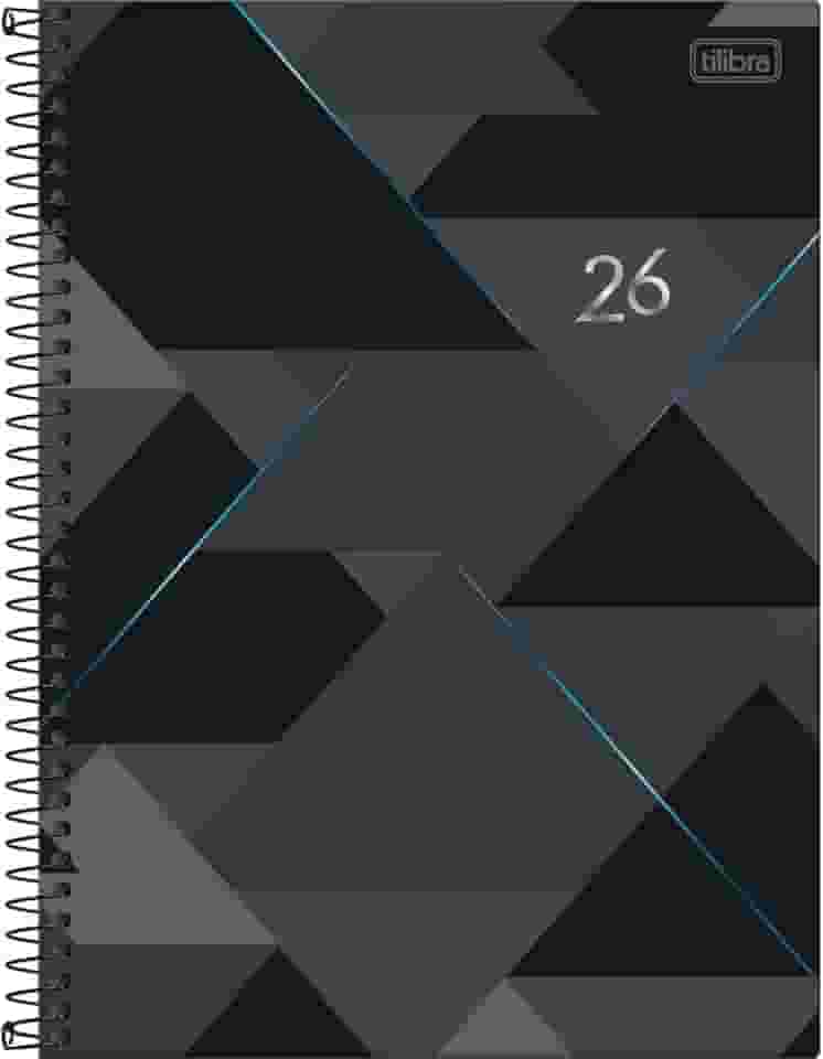 Tilibra - Agenda Executiva Espiral Diária 20 x 27,5 cm Spot 2026 - Preta e Azul