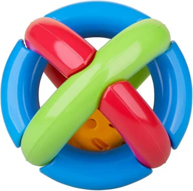 Bola Sensorial para Bebê +12 Meses – Colorida, Atóxica, Macia, Com Chocalho – Estimula Coordenação, Audição e Tato – Leve e Segura