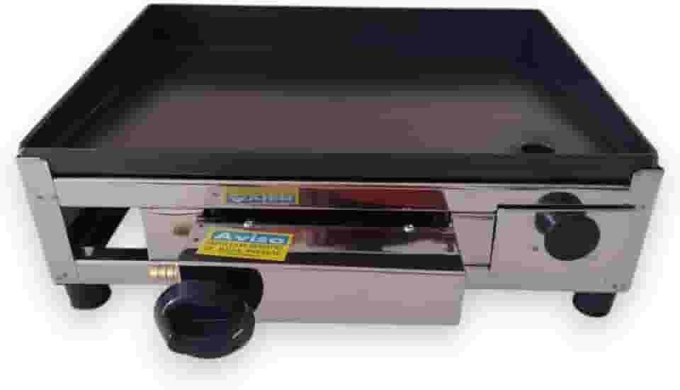 Chapa Profissional a Gás para Lanches 40x30cm – Aço Carbono e Inox – Potência e Resistência Garantidas!