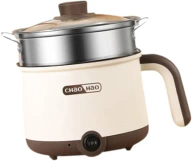 Panela elétrica quente, panela preguiçosa, mini de ramen, multiuso para sopa, macarrão de arroz, quente, com Vaporizador de aço