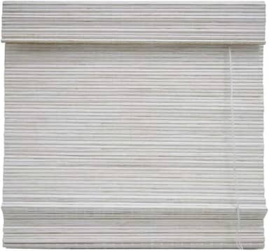 Persiana Bambu Romana Block Branca 180 (L) X 160 (A) cm Cortina Madeira C/Bandô 1,80 x 1,60