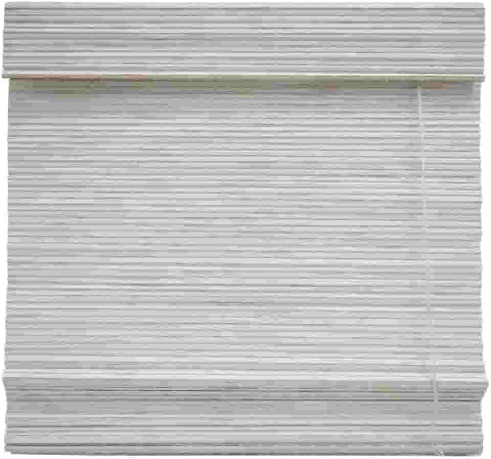 Persiana Bambu Romana Block Branca 180 (L) X 160 (A) cm Cortina Madeira C/Bandô 1,80 x 1,60