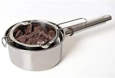 GP&me, Mini Panela Banho Maria Aço Inox 11cm, 480ml, Prata, Sem Revestimento, sem tampa, para Derreter Manteiga, Queijo, Caramelo, Chocolate, Doces, Cera, etc.