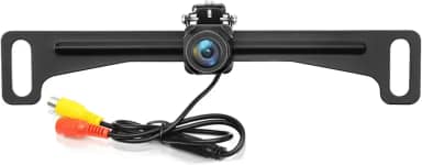 Kairiyard Câmera de reserva de placa de carro para carro, visão ampla de 170 graus, linha guia anjo, liga/desliga, veículo à prova d'água, câmera de visão traseira universal para caminhões