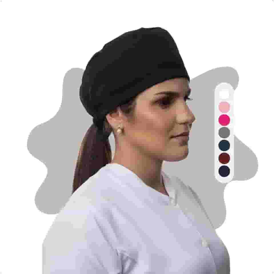Touca Profissional Gorro Feminino e Masculino Tecido Não Descartável - Cores Lisas Kit ou Individual