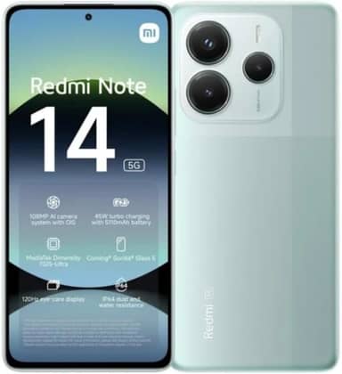 Smartphone Xiaomi Redmi Note 14 5G NFC Coral Green (Verde) 8GB RAM 256GB ROM (24094RAD4G)