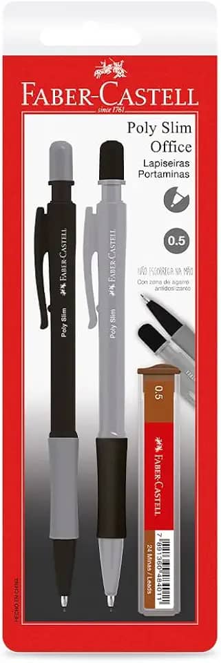 Lapiseira, Faber-Castell, Poly Slim Office, 0.5mm, SM/05SLIMOFM, Cores Sortidas
