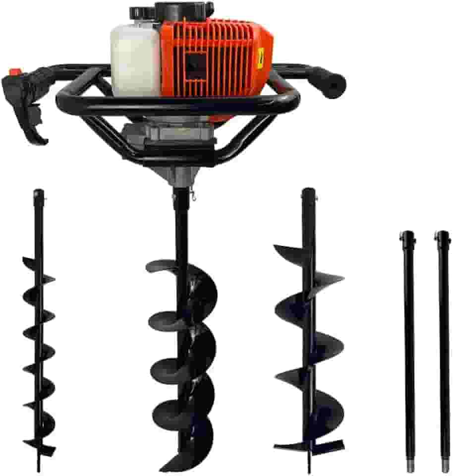 Perfurador de Solo Gasolina 52cc 2,5HP com Brocas 10cm + 15cm + 20cm + 2 extensores 60cm FAK520PS Carbon Fak