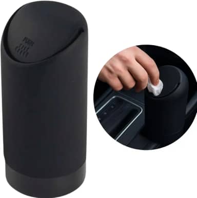Lixeira Automotivo Redondo Para Porta Lixo Copo Carro Preto aplicativo uber 99 (PRETO)