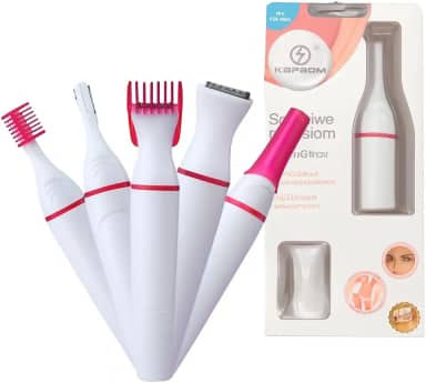 Depilador Elétrico Portátil 5 em 1 – Mini Depilador Feminino Para Axilas, Rosto, Pernas E Biquíni