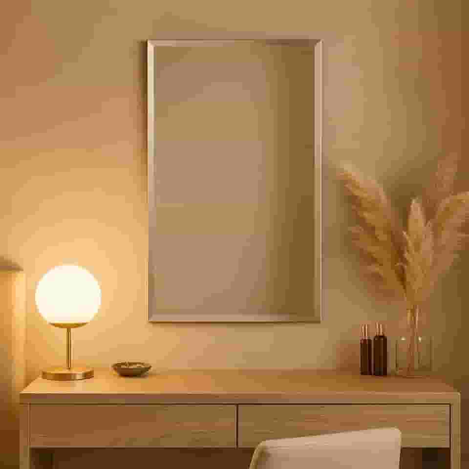 Espelho Adesivo Premium Acrílico Retangular 40x90cm, Antioxidante, Com Bisotê, Para Banheiro, Quarto, Seguro E Fácil De Instalar, Marca VARENZIA