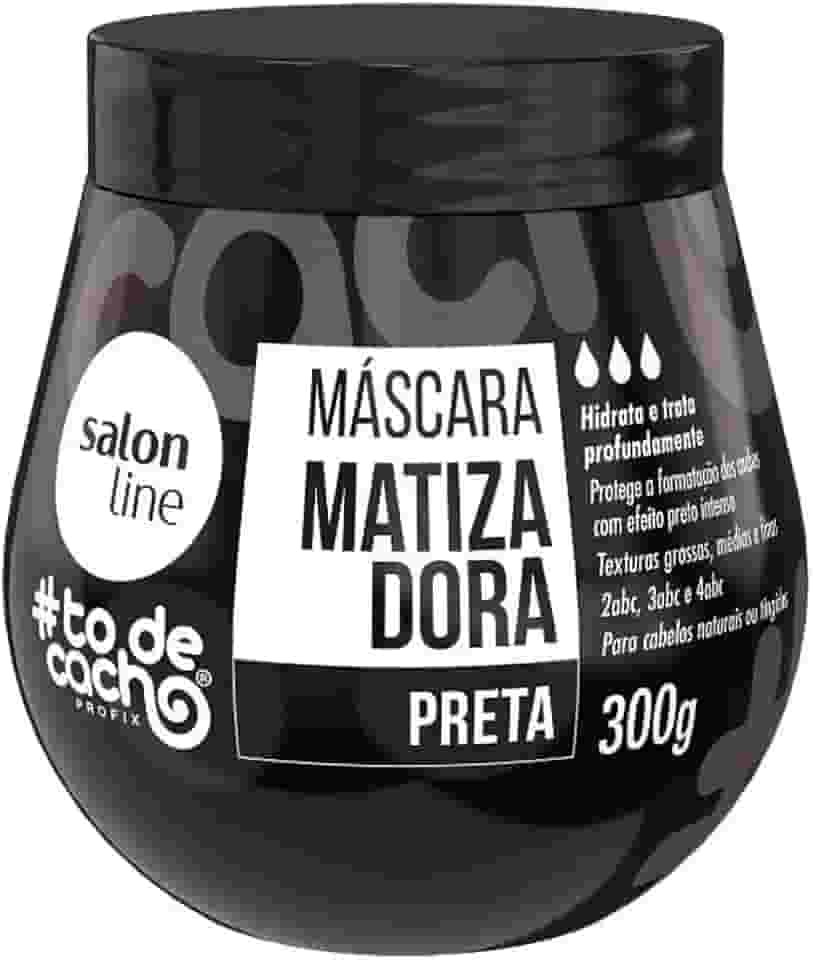 Salon Line, Máscara Matizadora Preta, #TodeCacho, Vegano - Para Cabelos Ondulados, Cacheados e Crespos, 300g