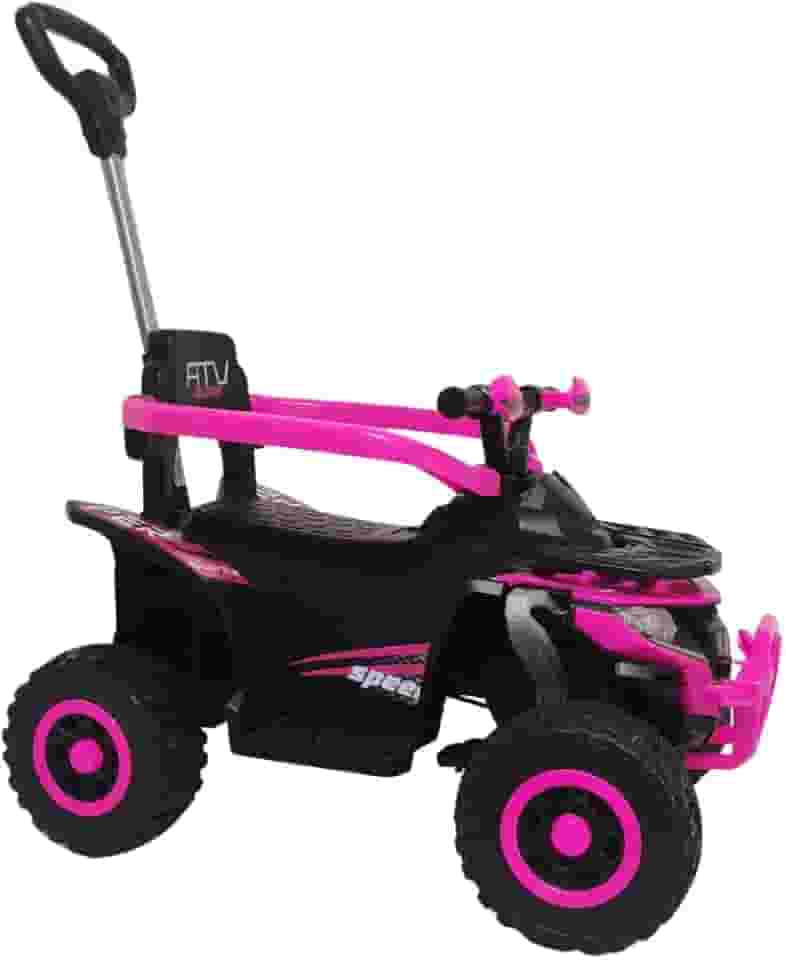 Quadriciclo Infantil com Empurrador e Luzes Ride On Maxi Toys (Rosa)