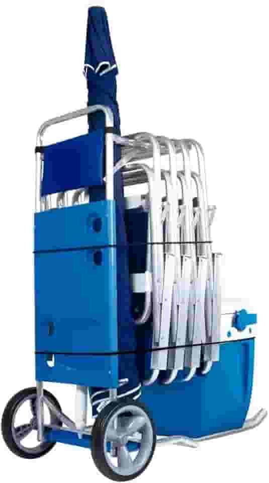 Carrinho de Praia Aluminio Com Avanço Lillos Pet (Azul, COM Avanço)