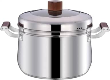 Panela a Vapor de Inox com Tampa de Vidro e Cesto de Cozimento (28cm)