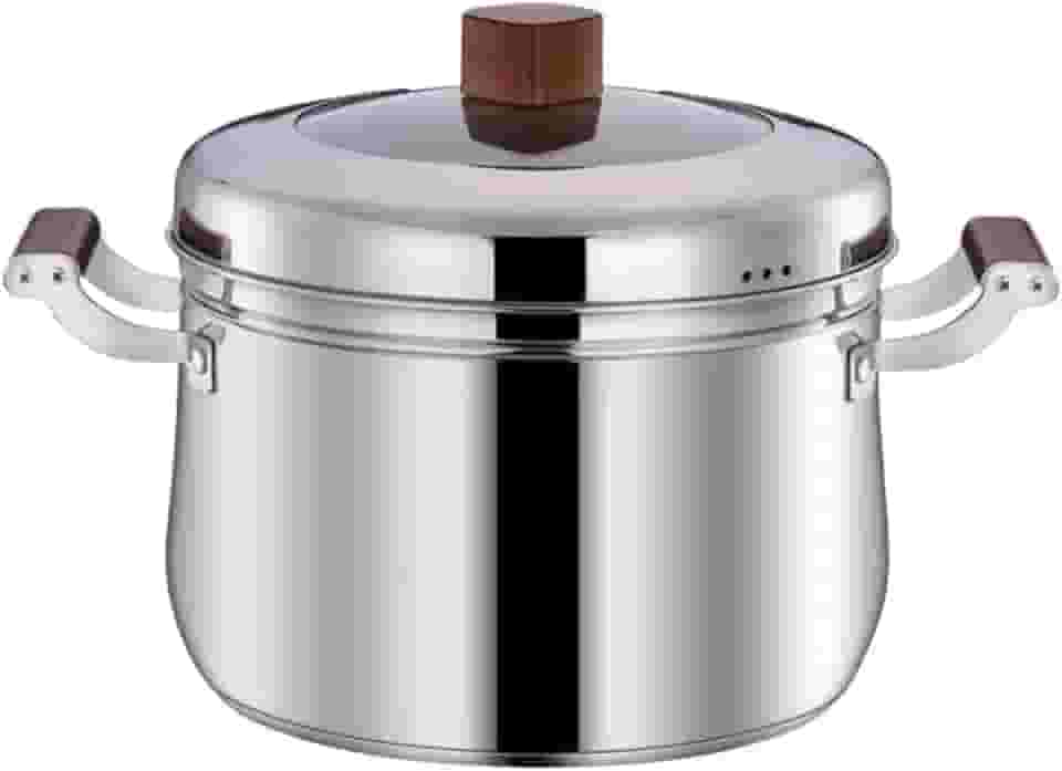 Panela a Vapor de Inox com Tampa de Vidro e Cesto de Cozimento (28cm)