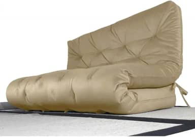 Colchão Futon Casal Dobrável Sofa Cama Bege Acquablock