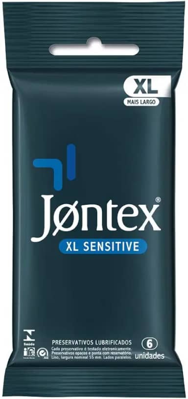 Preservativo Camisinha Jontex Sensitive XL - 6 Unidades