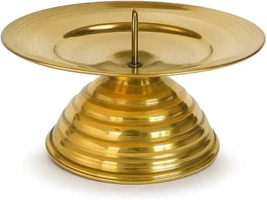 Castiçal Artesanal Em Latão Dourado Para Velas – Decoração Clássica E Elegante Feito À Mão