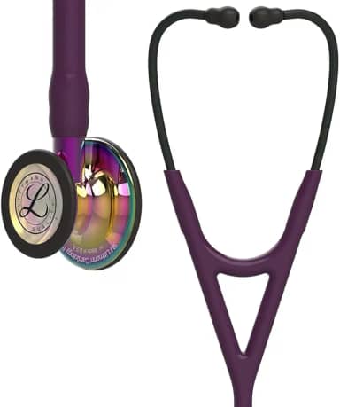 Estetoscópio 3M Littmann Cardiology IV 6239 - Tubo Roxo e Acabamento Rainbow de Alto Polimento