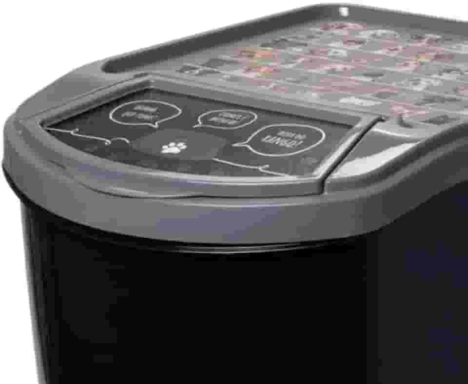 Pote Armazenar Ração Dispender Pet Cachorro Gato Tampa 20l (Preto)