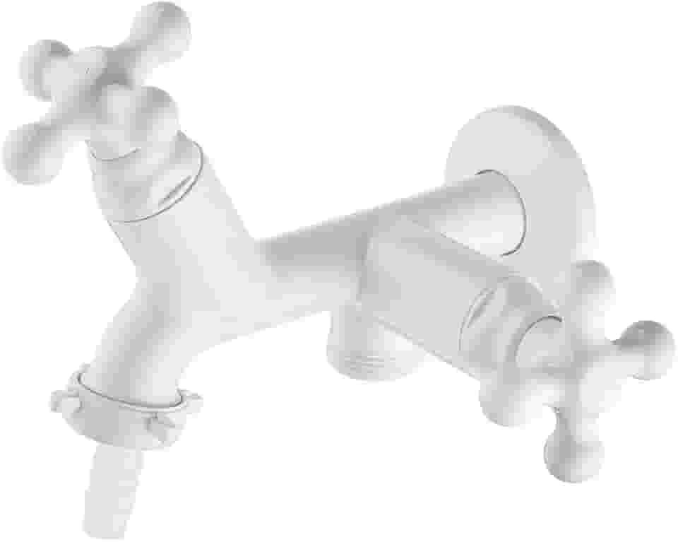 Torneira Para Tanque Derivação Máquina Lavar Marujá Branco