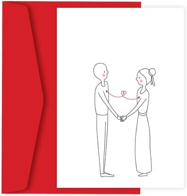 Cartão de Presente Gluuck Fine Line com Envelope, A6 14,8x10,5 cm, Papel Photo Matte 240g/m², (Casal)