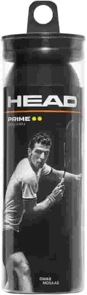 HEAD Prime Squash Balls – tubo de 3 bolas de bolinhas amarelas duplas