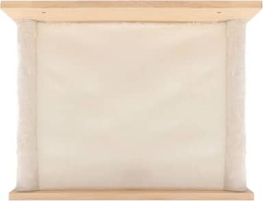 Cryfokt Polícia de Janela de Gato, Moldura de Madeira Ampla e Respirável de Madeira de Destacável Cama de Pelúcia Fácil de Limpar a Cama de Gato Montada na Parede para Armários