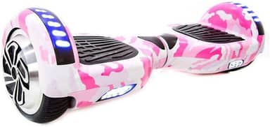 Hoverboard Skate Elétrico 6.5" com Bolsa Led Bluetooth Rosa Camuflado Brinovar