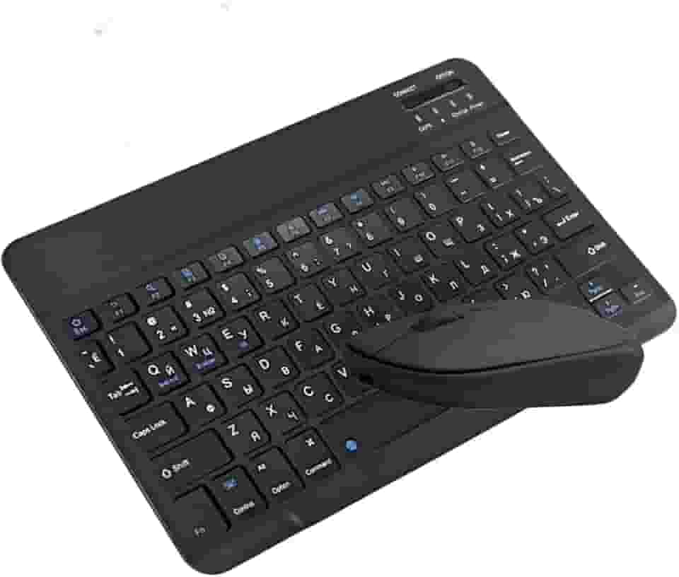Combo Teclado e Mouse sem Fio Bluetooth Ultrafino e Recarregável para Tablets e Celulares Compatível com Windows/Mac/Android Para Lite P610 Tab S6 - Preto