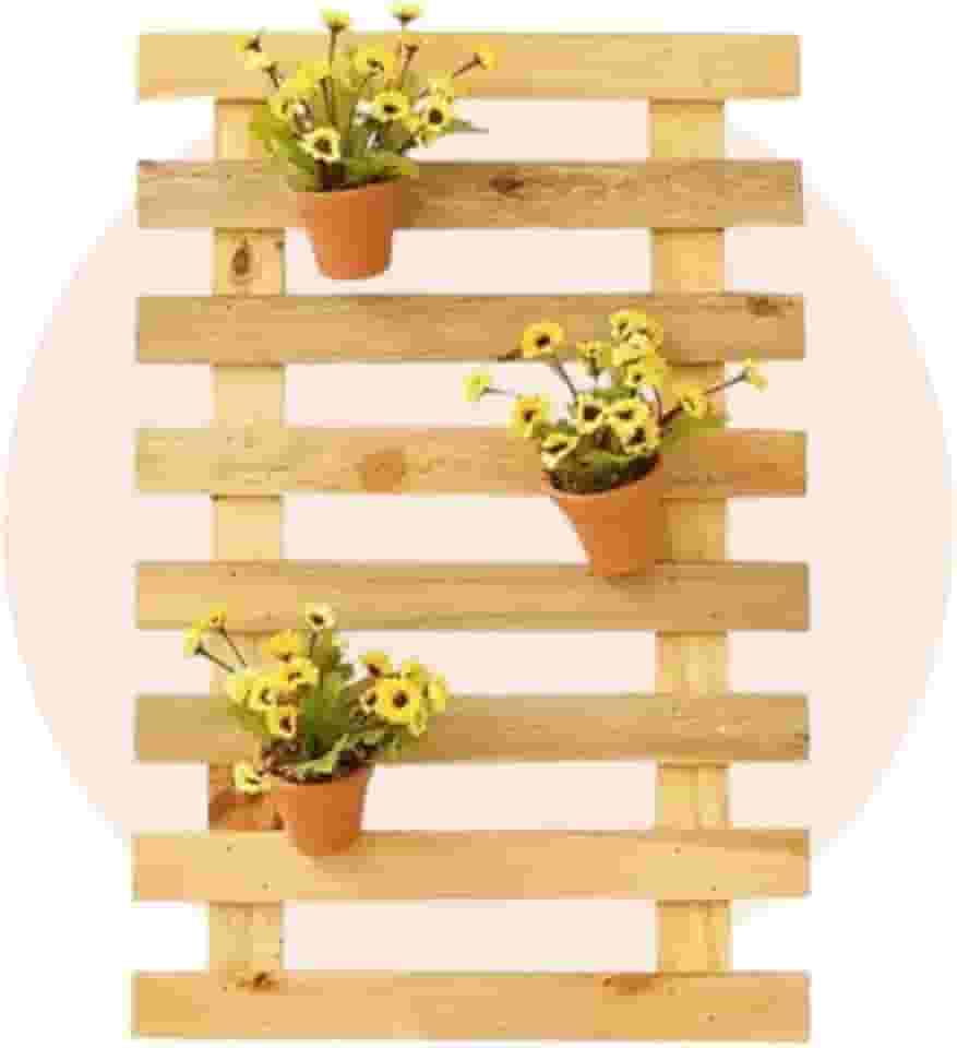 Kit 2 Peças Treliça De Madeira Painel Jardim Vertical Floreira