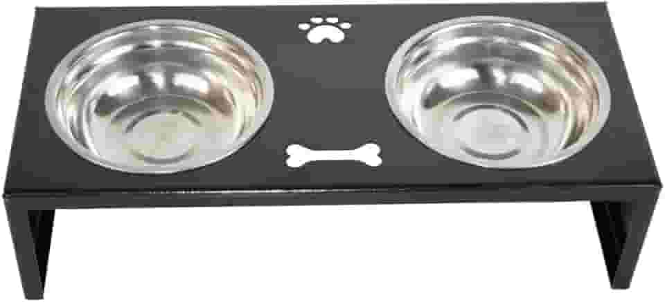 Comedouro P/Gato Cachorro Pet Elevado Duplo 2 Potes Metal