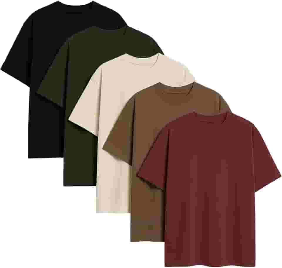 Kit 5 Camisetas Oversized Diversas Cores Masculina Moda Street Tecido Algodão