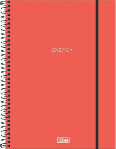 Tilibra - Caderno Espiral Capa Plástica Universitário 10 Matérias Neon Laranja 160 Folhas, Formato: 200mm x 275mm